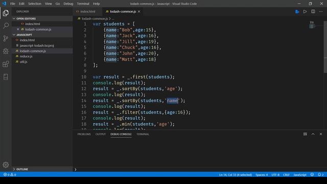 Javascript - Lodash common methods смотреть онлайн