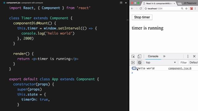 React in 5: Tidying up with componentWillUnmount смотреть онлайн