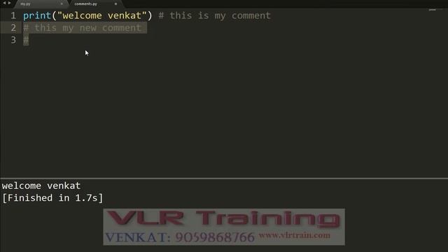 What are the 7 Comments in Python Telugu | Python Comments Tutorial | VLR Training - 07 смотреть онлайн