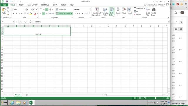 Excel How to Merge & Center and Apply Heading Style смотреть онлайн