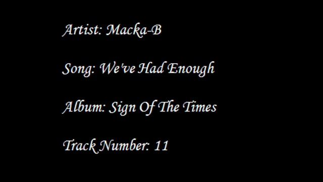 Macka-B - We've Had Enough смотреть онлайн