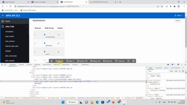APEX_ITEM : RADIOGROUP смотреть онлайн