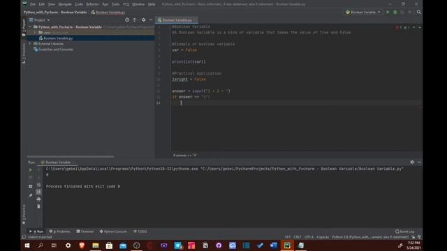 Python With Pycharm 6 - Boolean Variable смотреть онлайн