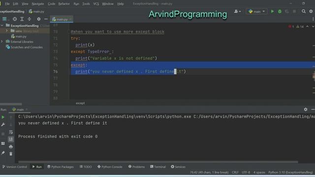 How to handle python exceptions : python for beginners in Hindi смотреть онлайн