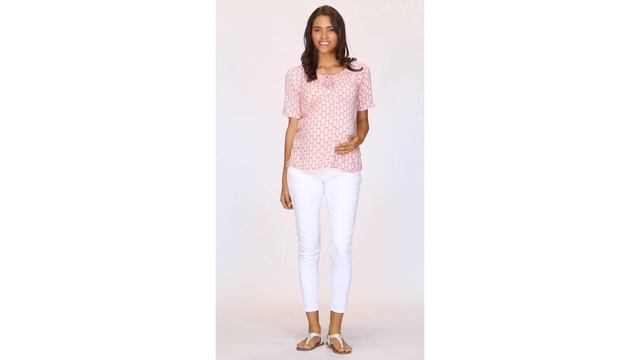 Macy Pregnancy & Beyond Button Front Top - Fuchsia/Orange смотреть онлайн