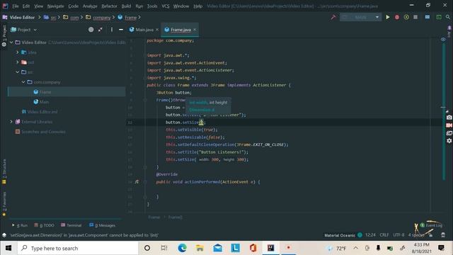 Button Listener in Java смотреть онлайн
