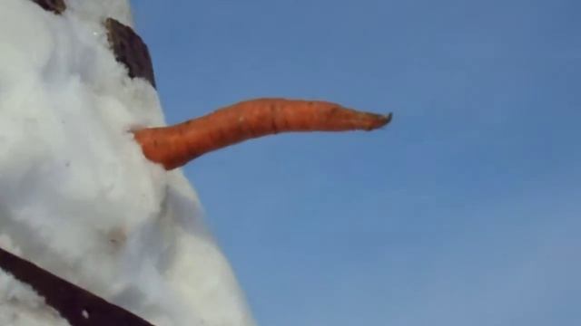 Сделали большого снеговика из снега. смотреть онлайн