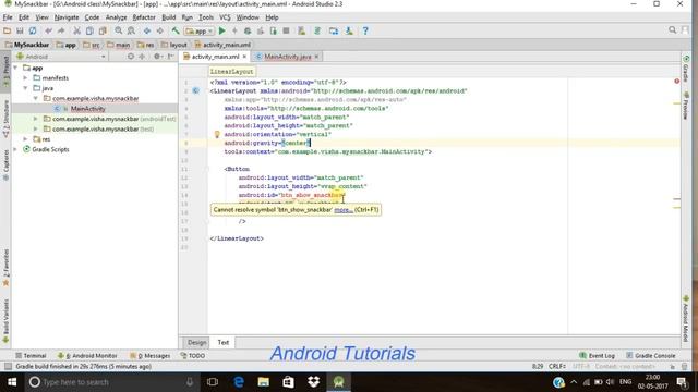 How to make a Snackbar in Android 2017 смотреть онлайн