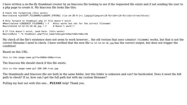 htaccess: Can't check dynamic filepath existence! смотреть онлайн