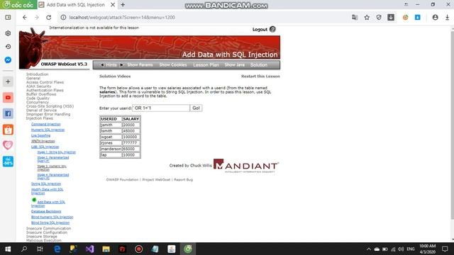 Bảo mật web (SQL Injection with Insert, update, stack query) смотреть онлайн