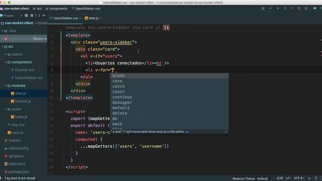 Vuejs 2 y Socket.IO: 11 Componente para mostrar a los usuarios conectados en el chat con Vuejs 2 смотреть онлайн