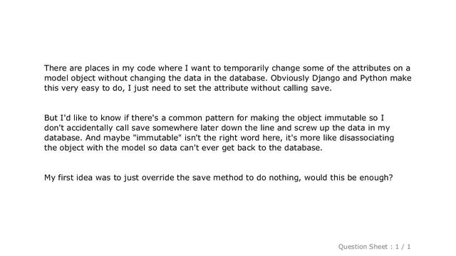 Django : Can I make a django model object immutable? смотреть онлайн