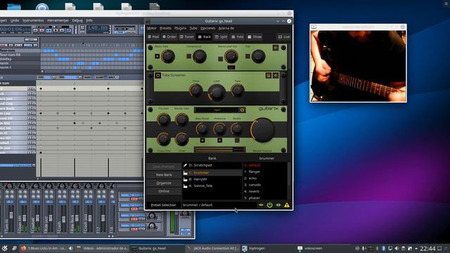 Guitarix Linux Distorsión Demo + Hydrogen Drum Machine - Carlos Robles Aviña смотреть онлайн