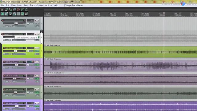 18. Reaper - Группировка каналов и создание эффекта посыла [RusTuts.com]