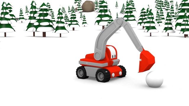 Tiny Trucks - The Parachute Jump - Kids Animation with Street Vehicles Bulldozer, Excavator & Crane смотреть онлайн