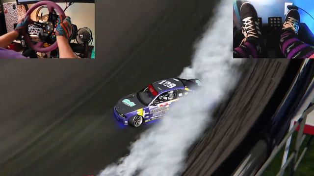 Hughes vs Reeder battle at Formula Drift Orlando -Assetto Corsa смотреть онлайн