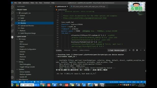 VSCode开发ESP8266 WIFI模块程序来通过MQTT发送JSON数据到服务器(2020.11) смотреть онлайн