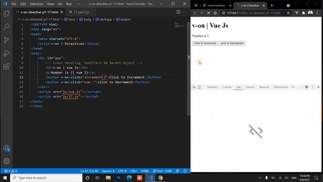 v-on Directive Part #1 | VUE JS 2 [Arabic] #vue_js_2 смотреть онлайн