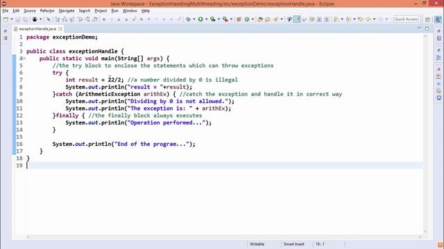 Java Essentials - Exception handling in java смотреть онлайн