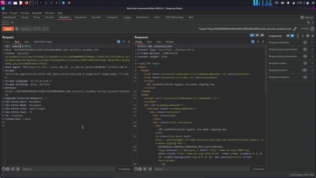 Bypass JWT Authentication By Bruteforcing Secret Key | PortSwigger | смотреть онлайн
