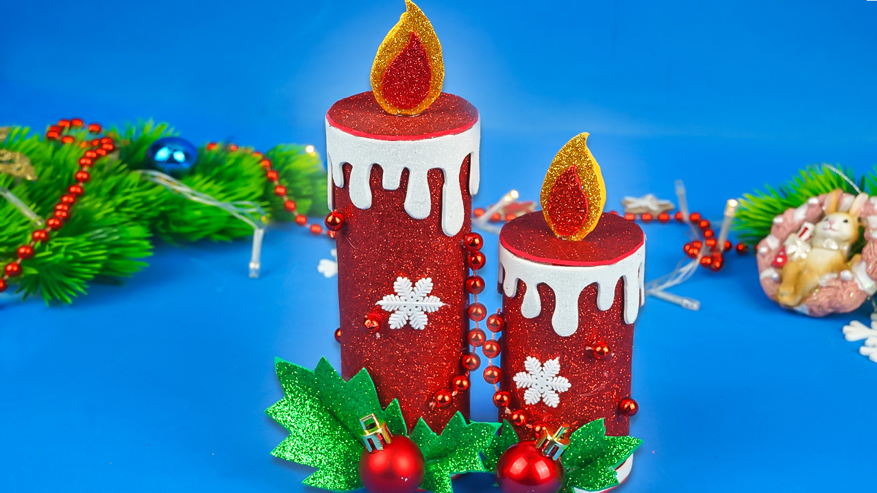 Новогодние поделки своими руками Свеча из фоамирана смотреть онлайн