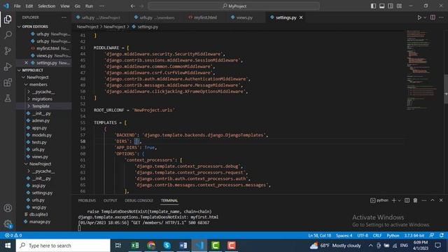 Django Template, Model and "TemplateDoesNotExist at /members/" Error solving|Third Video. смотреть онлайн