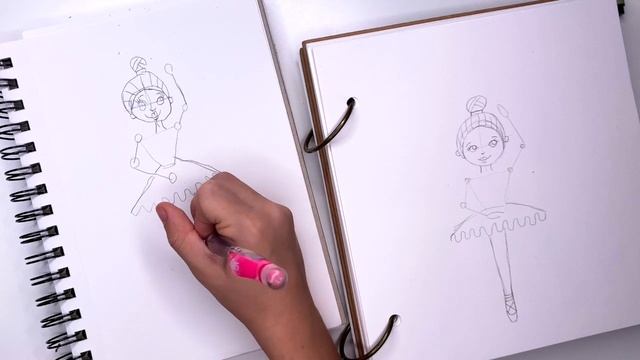 HOW TO DRAW A BALLERINA For Kids Step by Step Tutorial. Guided follow along ballet dancer on pointe смотреть онлайн