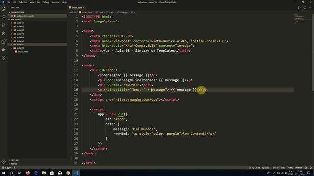 Curso de Vuejs - 08 - Sintaxe de Templates смотреть онлайн