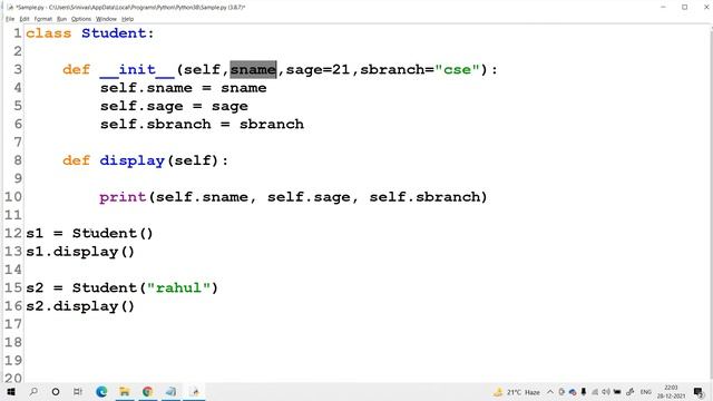 Constructor with default values in Python | Object Oriented Programming in Python | Python OOP смотреть онлайн