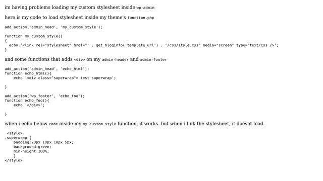 Wordpress: loading a custom stylesheet in a function смотреть онлайн