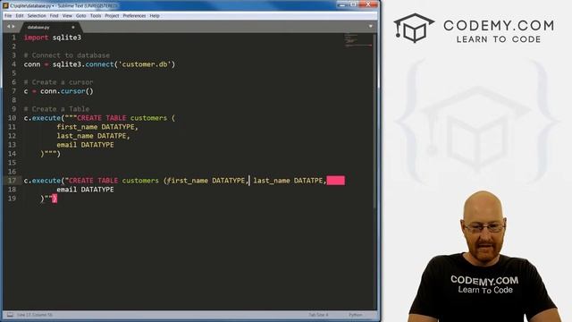 SQLite Database For Python - Create A Table #5 смотреть онлайн