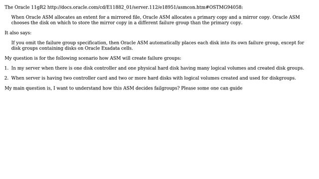 Databases: Oracle ASM Failgroup смотреть онлайн