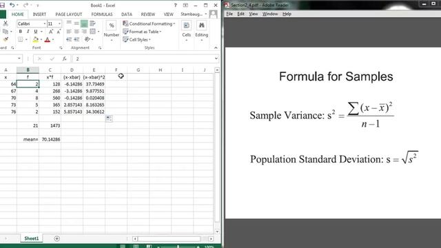 Standard Deviation from Frequency Table using Excel смотреть онлайн