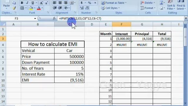 IPMT & PPMT Formulas in MS Excel 2007 Tutorials in Hindi Part 22 смотреть онлайн
