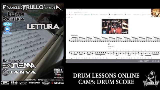 DRUM LESSONS ONLINE - 4 cam views & more drum score смотреть онлайн