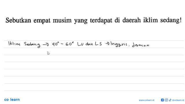Sebutkan empat musim yang terdapat di daerah iklim sedang! смотреть онлайн