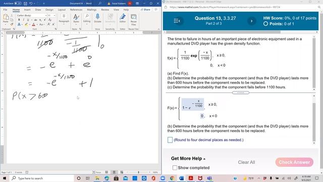 Probability and Statistics Lesson 18: Cumulative Distribution Function of Exponential Density смотреть онлайн