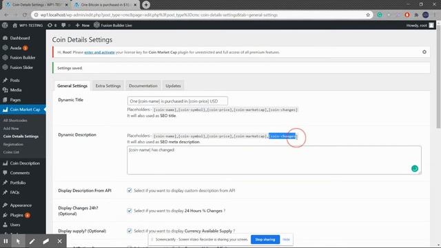 Coin Market Cap wordpress plugin Advanced Configuration смотреть онлайн