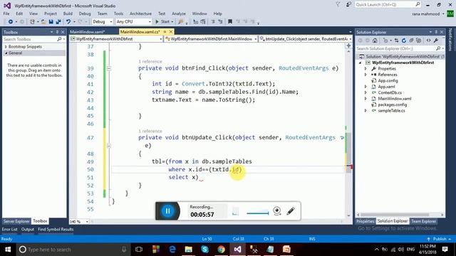Tutorial :3 Crud in wpf using entity Framework Db first (update) Simple in C# смотреть онлайн