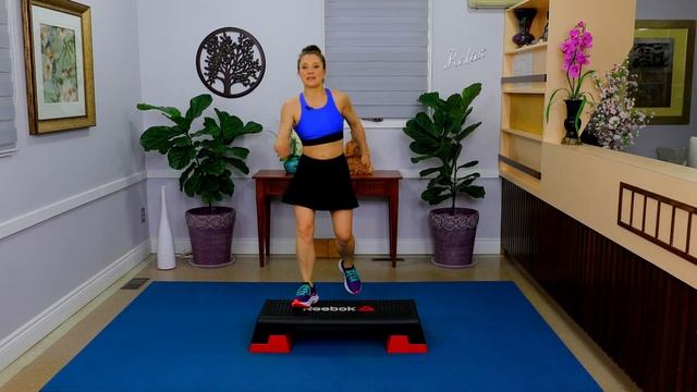 STEP AEROBICS. CARDIO WORKOUT #13. UPPER AND LOWER BODY EXERCISE - BEGINNER - INTERMEDIATE STEPPER. смотреть онлайн