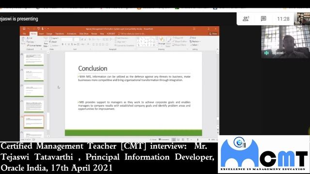 Certified Management Teacher Interview: Mr. Tejaswi, Principal Information Developer, Oracle India смотреть онлайн