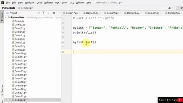 How to Sort a List in Python | Amit Thinks смотреть онлайн