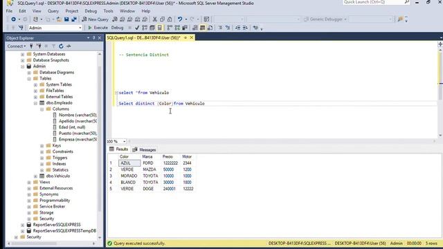 Sentencia Distinct SQL смотреть онлайн