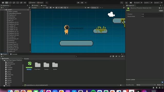 Unity 2D Platformer Tutorial 4 - Physics Materials смотреть онлайн