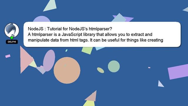 NodeJS : Tutorial for NodeJS's htmlparser? смотреть онлайн