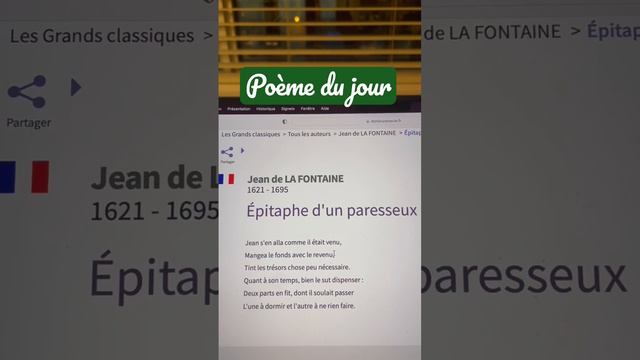 Poème du jour: Épitaphe d’un paresseux (Jean de La Fontaine) смотреть онлайн