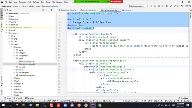 Laravel - Class 36 - Design view order details, invoice, product order modal смотреть онлайн