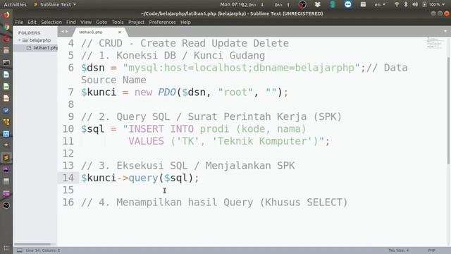 03 Operasi CRUD dengan PDO | Membuat Aplikasi Web Sederhana | PHP & MySQL смотреть онлайн