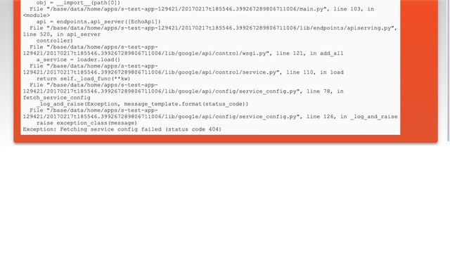 Google AppEngine Endpoints Error: Fetching service config failed (status code 404) смотреть онлайн