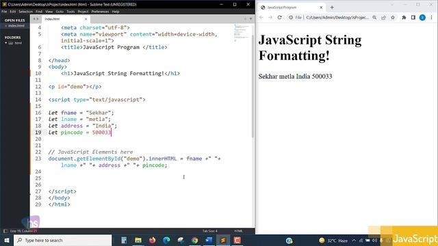JavaScript String Formatting - Free Software training - Learn web development - Harisystems смотреть онлайн